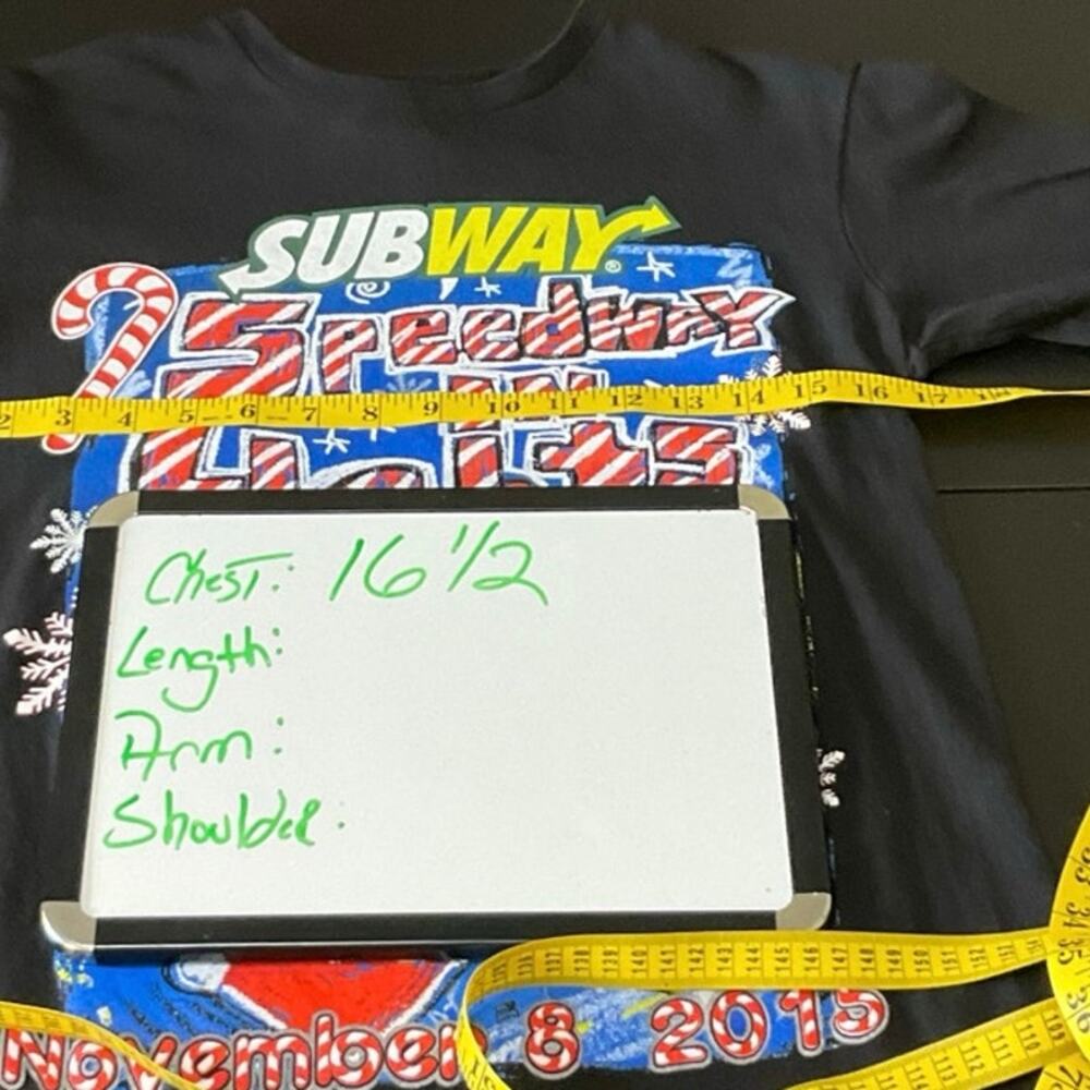 Subway Speedway In Lights 5K Shirt Adult Small Black Long Sleeve - Picture 10 of 13